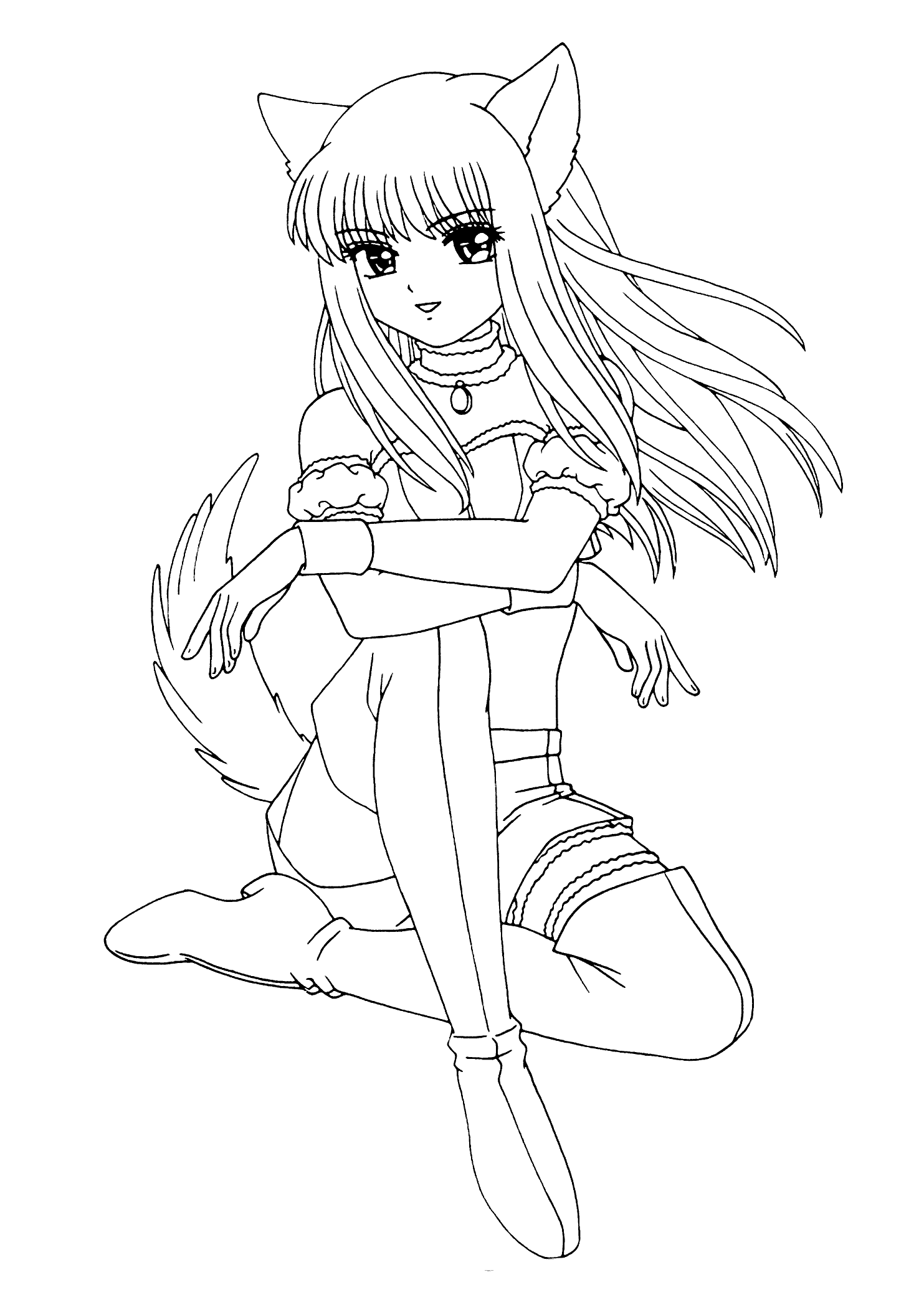 Plansa de colorat cu Anime 83 91